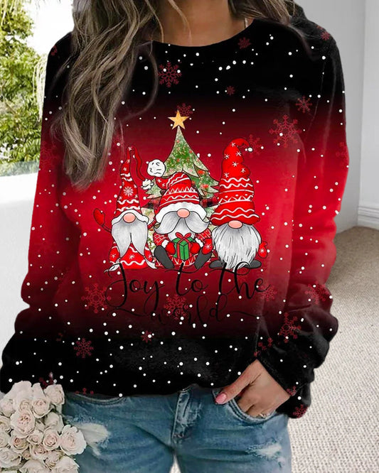 BerryBetty - Christmas pattern gradient sweatshirt