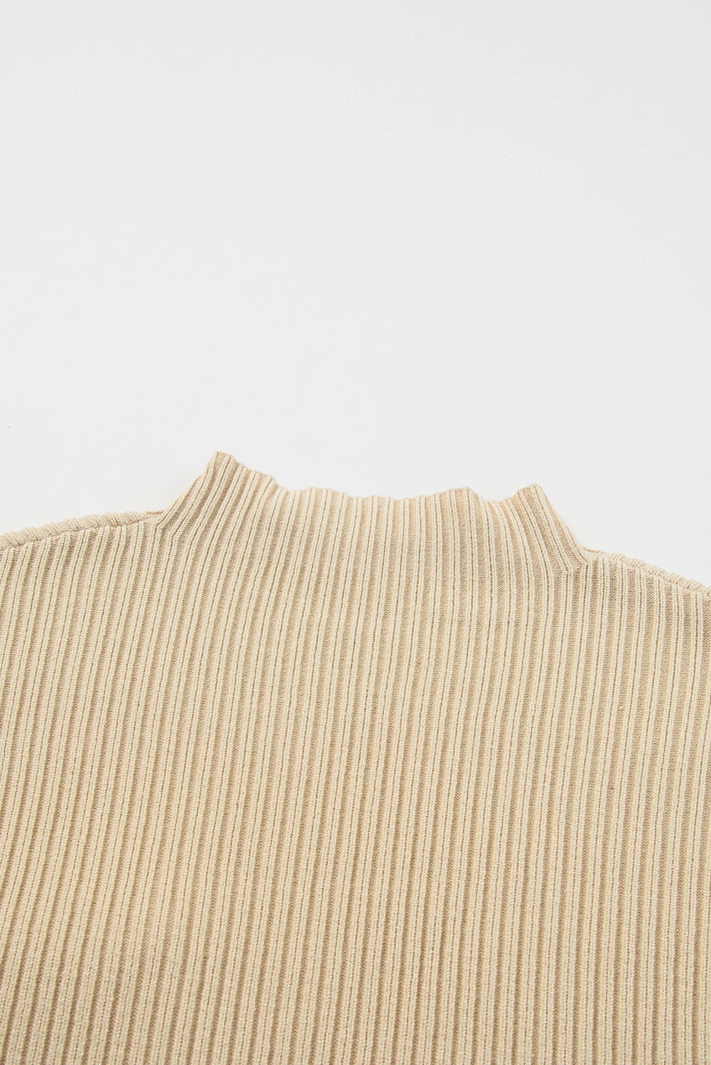 BerryBetty - Oatmeal Patch Pocket Ribbed Knit Short Sleeve Sweater