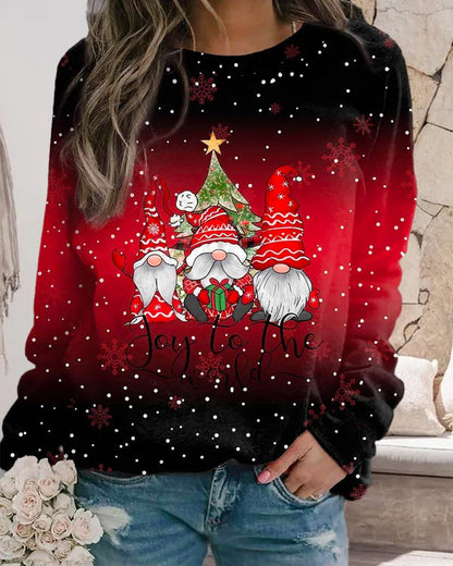 BerryBetty - Christmas pattern gradient sweatshirt