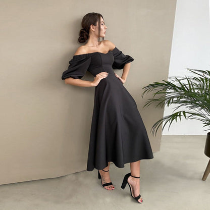 BerryBetty - Camille Slash Neck Backless Midi Dress