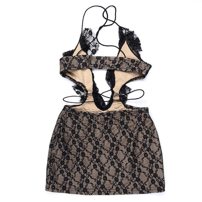 BerryBetty - Lori Hollow Out Lace Sexy Bodycon Mini Dress