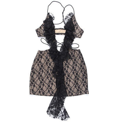 BerryBetty - Lori Hollow Out Lace Sexy Bodycon Mini Dress