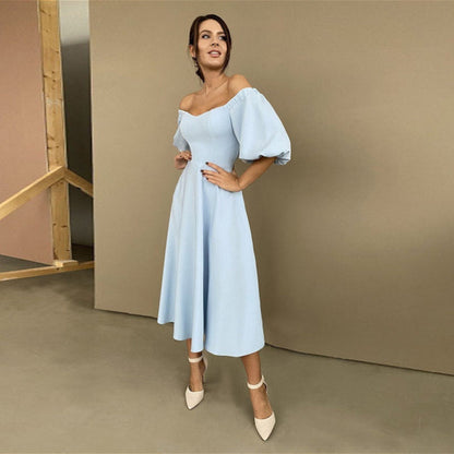 BerryBetty - Camille Slash Neck Backless Midi Dress