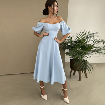 BerryBetty - Camille Slash Neck Backless Midi Dress