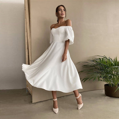 BerryBetty - Camille Slash Neck Backless Midi Dress