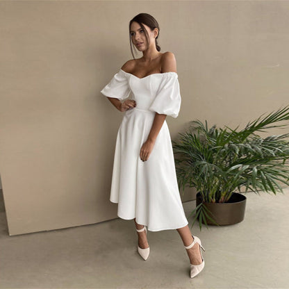 BerryBetty - Camille Slash Neck Backless Midi Dress