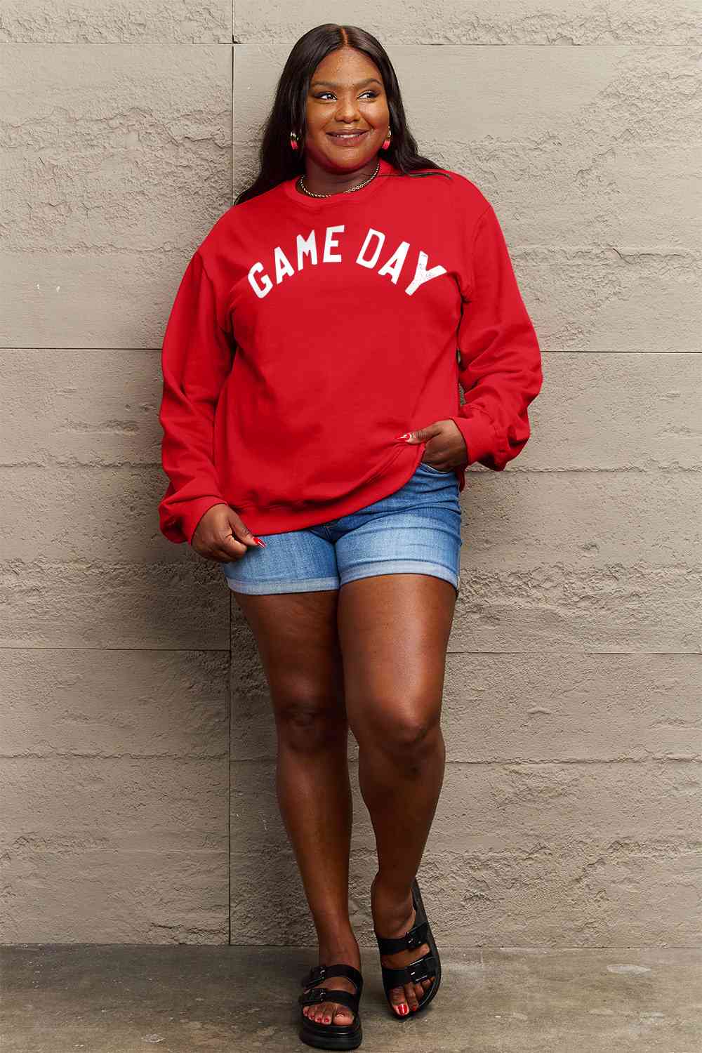 BerryBetty - Simply Love Full Size GAME DAY Graphic Sweatshirt