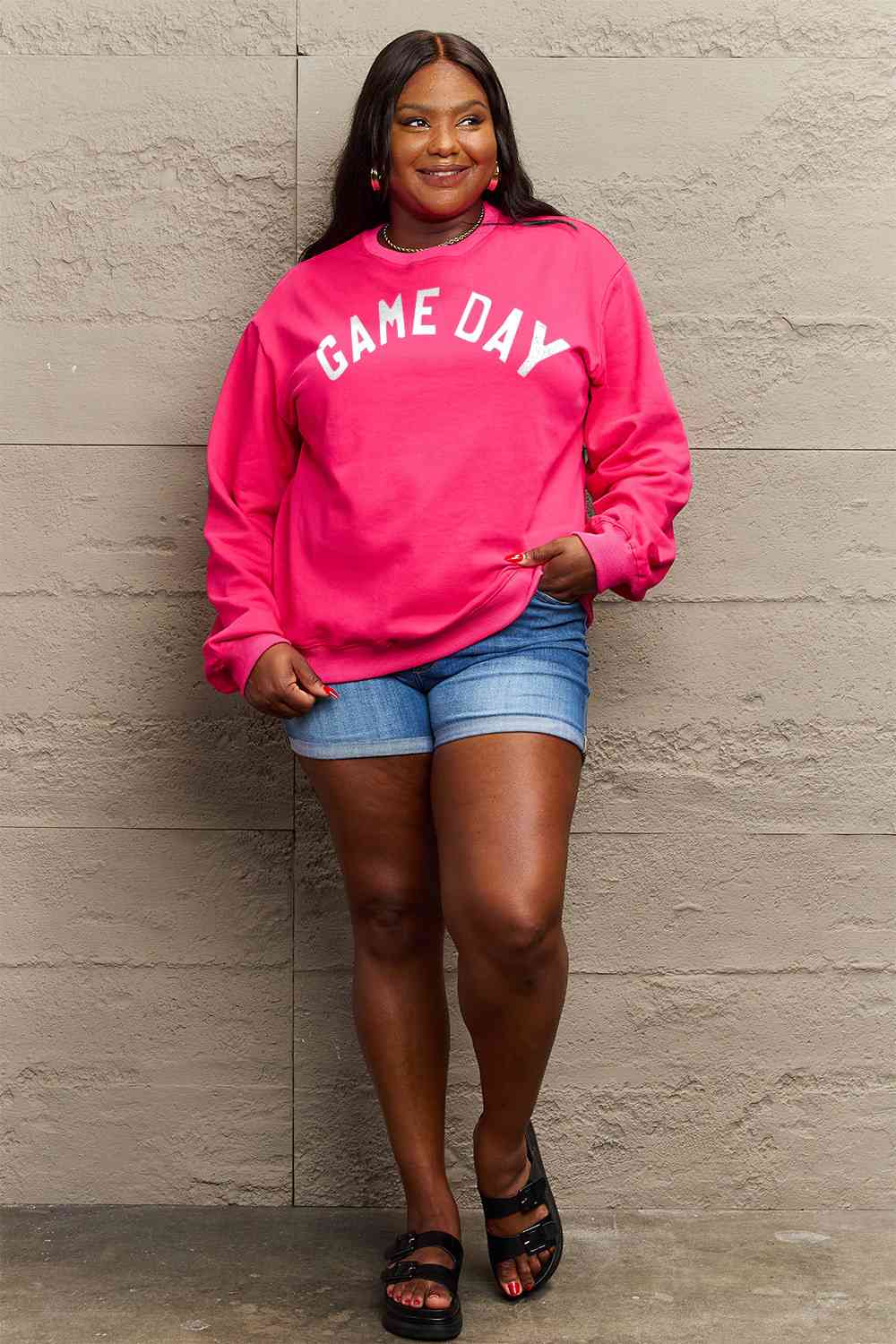 BerryBetty - Simply Love Full Size GAME DAY Graphic Sweatshirt