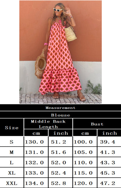 BerryBetty - Women'S Casual Printed Sleeveless Maxi Dress