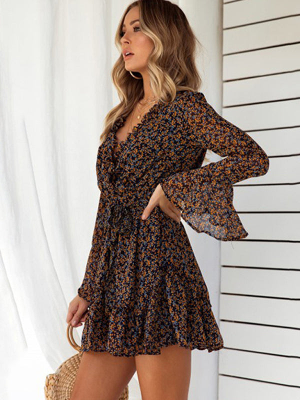 BerryBetty - Women's broken flower waist sexy dress