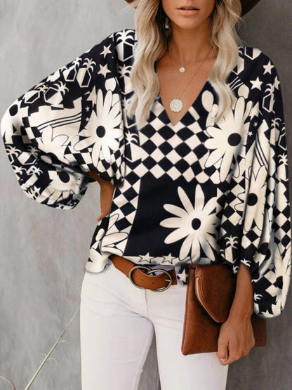 BerryBetty - Women's Floral Long Sleeve Blouse womens shirts