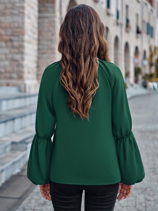 BerryBetty - V-neck loose casual autumn and winter women's tops