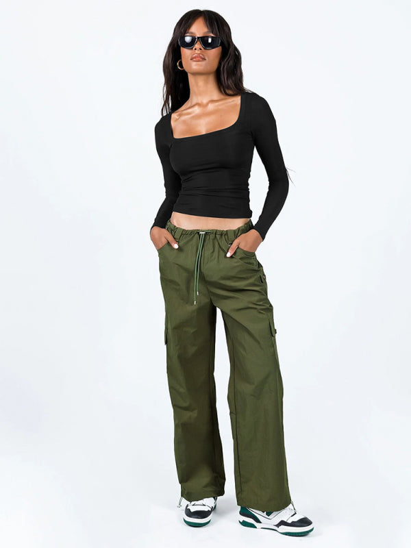 BerryBetty - Feminine U-neck tight casual long-sleeved knitted top