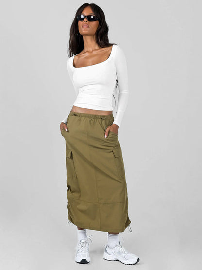BerryBetty - Feminine U-neck tight casual long-sleeved knitted top