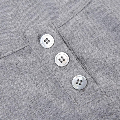 BerryBetty - Button long sleeve square neck solid crop top - Final Sale