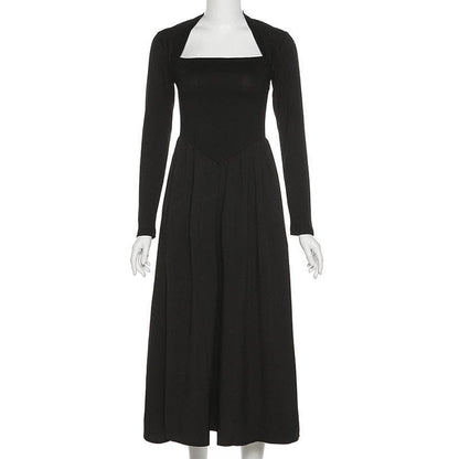 BerryBetty - Ruched long sleeve solid midi dress