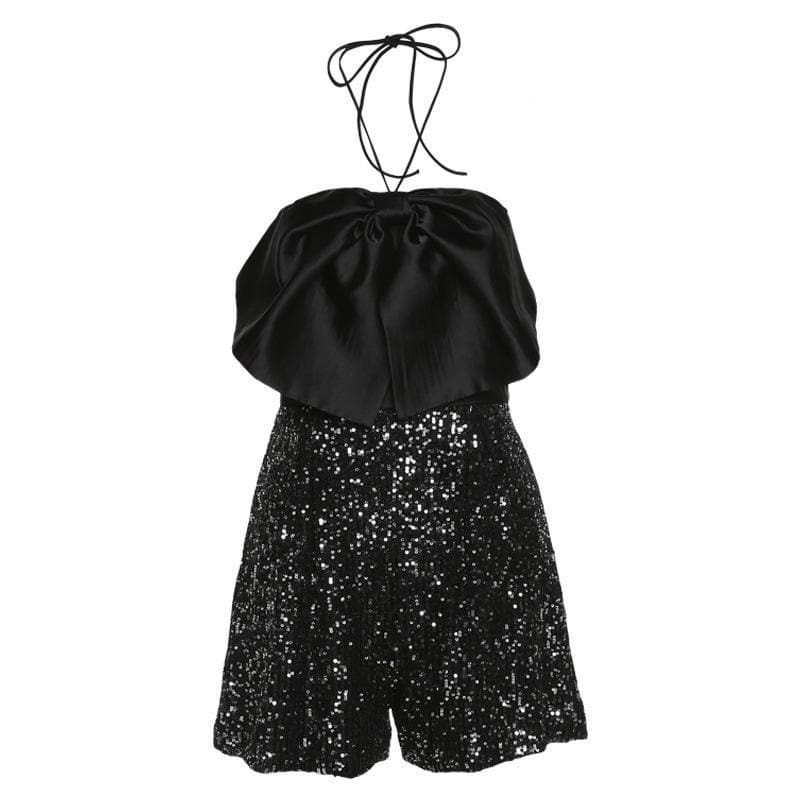 BerryBetty - Halter A line glitter romper