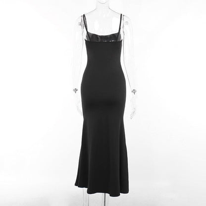 BerryBetty - Solid cowl neck backless cami dress