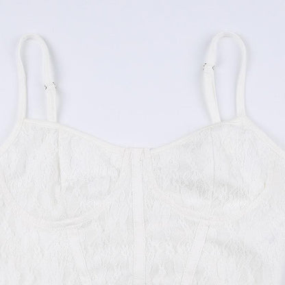 BerryBetty - Solid lace up textured self tie backless bustier crop top - Final Sale