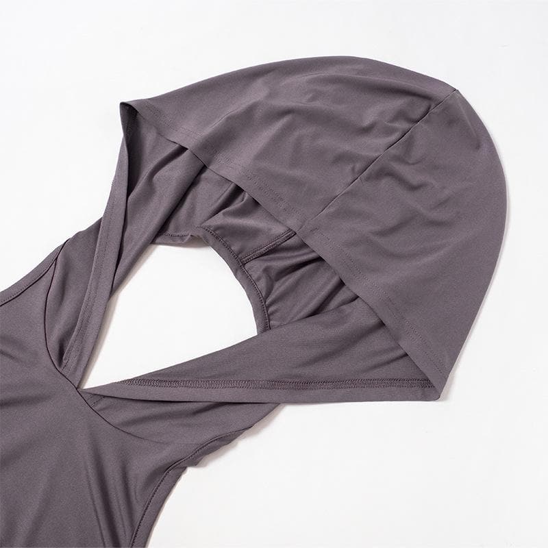 BerryBetty - Hoodie ruched shrug long sleeve solid mini dress