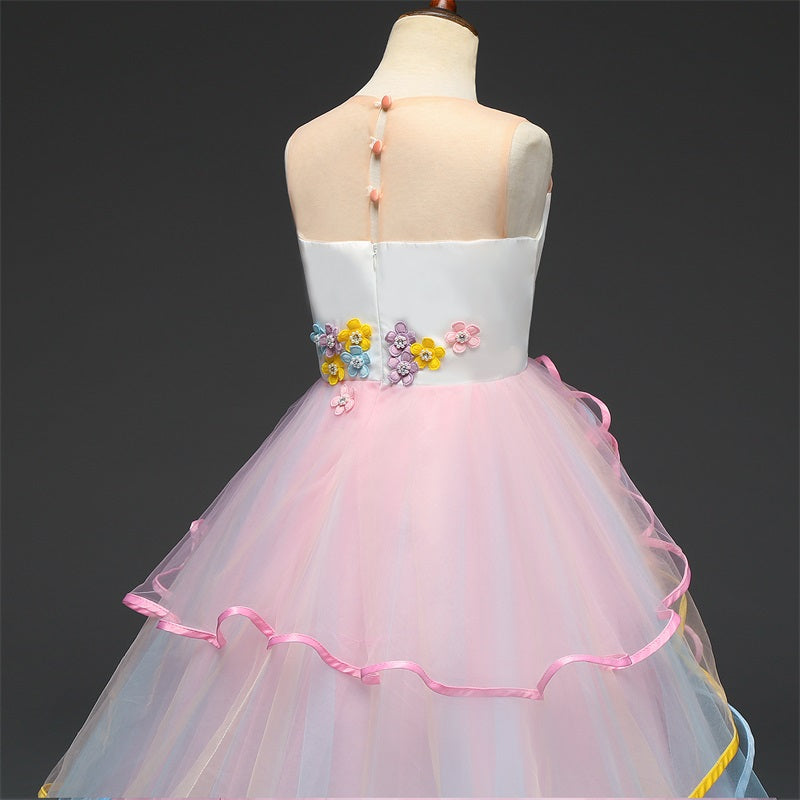 BerryBetty - Red Girl Lace Embroidery Christmas Birthday Party Dress Flower Wedding Gown Formal Kids Dresses For Girls Teen Clothes 6 14 Yrs