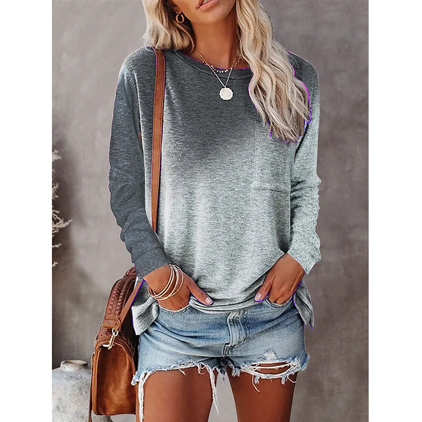 Women's Drawing T-Shirt Crew Neck Basic Top Gray __stock:200 clothes refund_fee:1200 tops